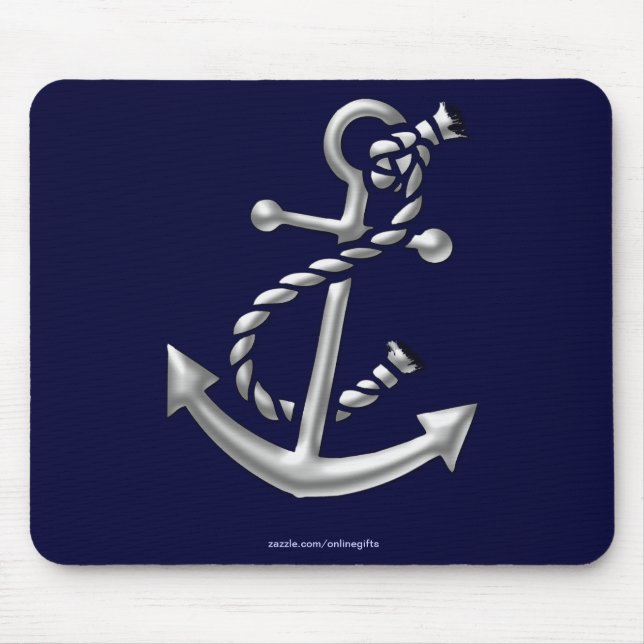 Ship's Anchor Nautical Marine-Themed Gift Mouse Pad (Front)