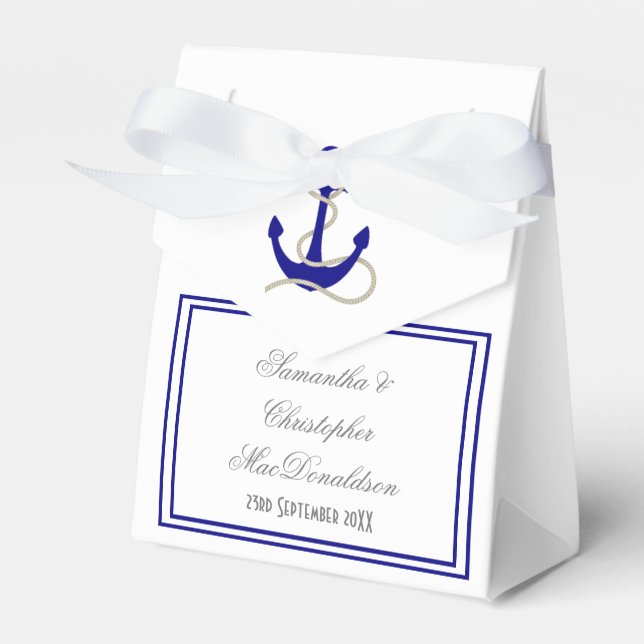 Ships anchor nautical wedding favor box (Front Side)