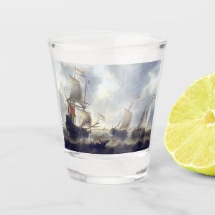 Ships at Sea 1660s Shot Glass