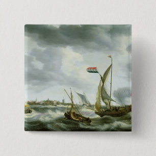 Ships at Sea 2 Inch Square Button