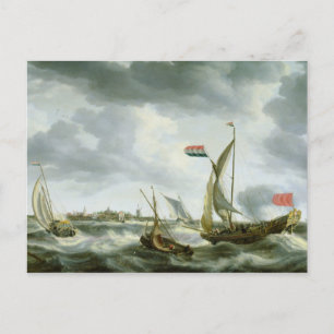 Ships at Sea Postcard