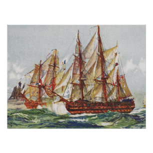 Ships Battle of Trafalgar Poster