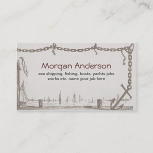 ships boats fishing sea ocean business card