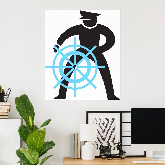 Ships Captain At The Helm Poster (Creator Uploaded)