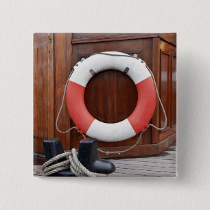 Ships Lifebelt 2 Inch Square Button