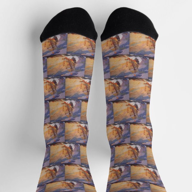 Ships of Christopher Columbus at sea by N.C. Wyeth Socks (Top)