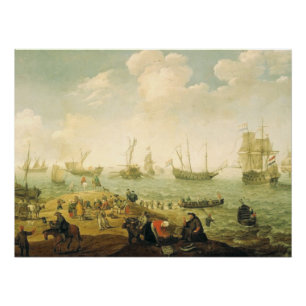 Ships on a Dutch roadstead  Poster