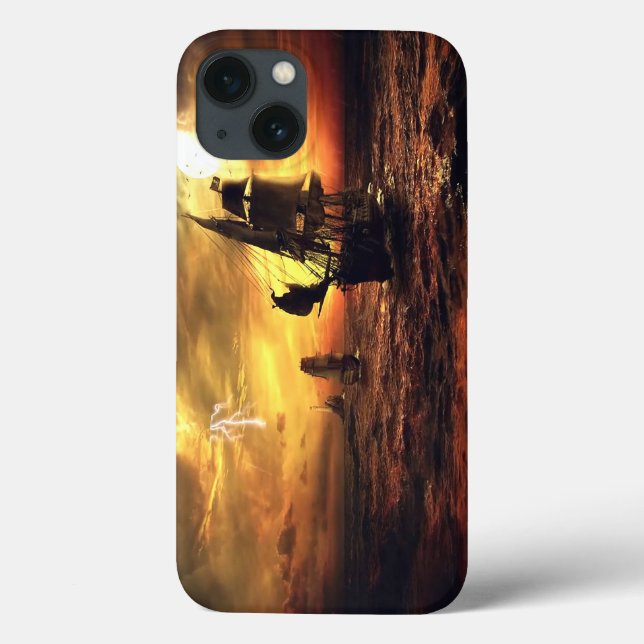 Ships on Stormy Sea Case-Mate iPhone Case (Back)