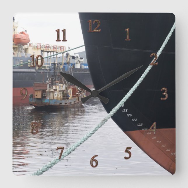 Ships Square Wall Clock (Front)