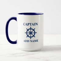 Ships Wheel Helm & Captain or Boat Name Large