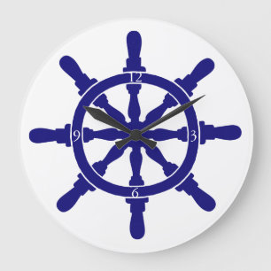 Ship's Wheel Large Clock