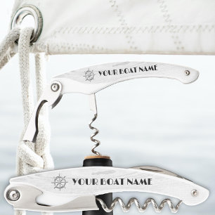 Ships Wheel Nautical Boat Silver Grey Corkscrew