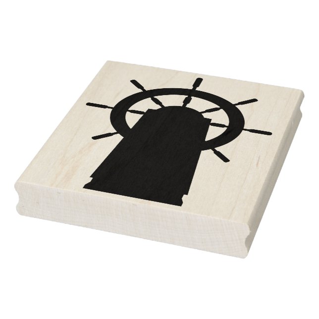 Ship's Wheel Silhouette Rubber Art Stamp (Stamp)
