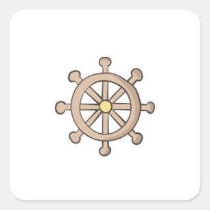 Ship's Wheel Square Sticker