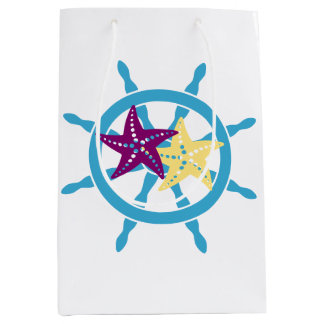 Shipwheel & Starfish Medium Gift Bag