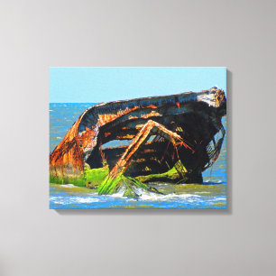 Shipwreck Abstract Blue Canvas Print