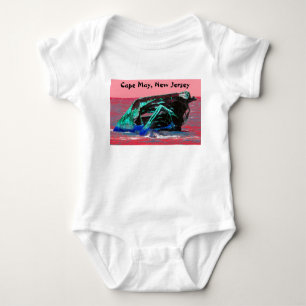 Shipwreck Abstract Pink Baby Bodysuit