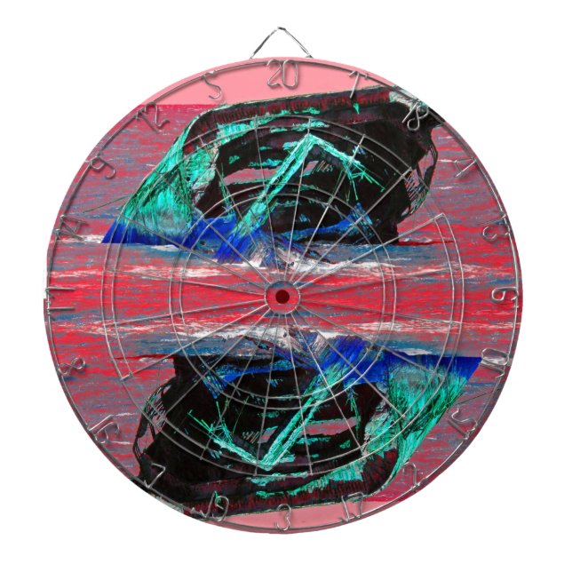Shipwreck Abstract Pink Dartboard (Front)
