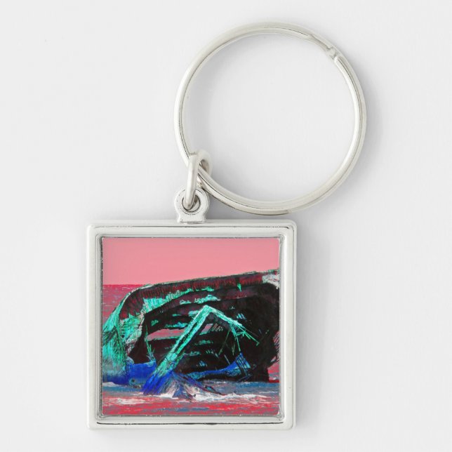 Shipwreck Abstract Pink Keychain (Front)