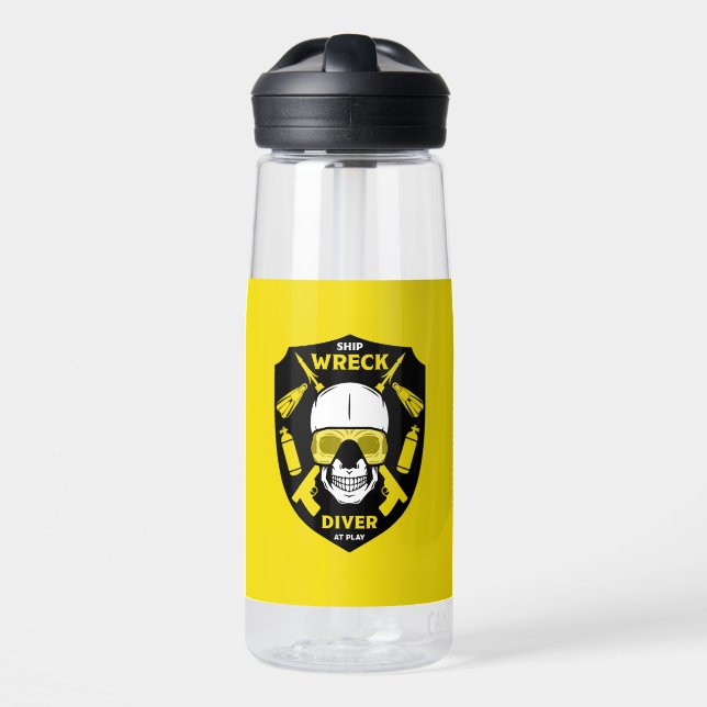 shipwreck divers  water bottle (Front)