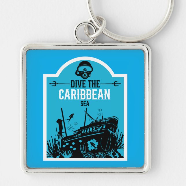 Shipwreck Diving Caribbean  Keychain (Front)