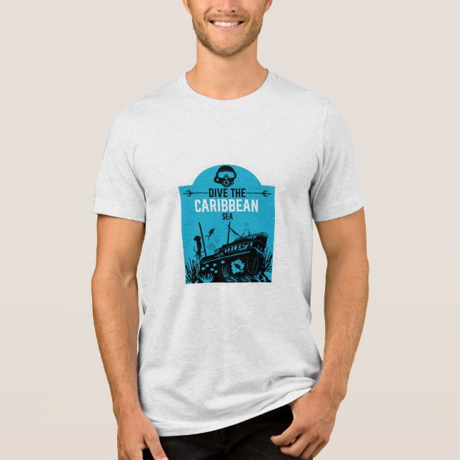 Shipwreck Diving Caribbean  Tri-Blend Shirt (Front)