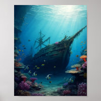 Shipwreck hidden in the reef