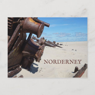 Shipwreck, Norderney Island, East Frisia, Germany Postcard