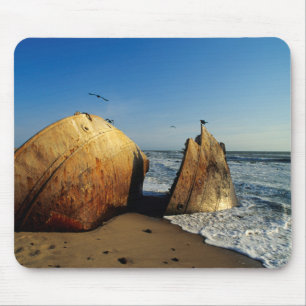 Shipwreck On Beach, Skeleton Coast, Namibia Mouse Pad