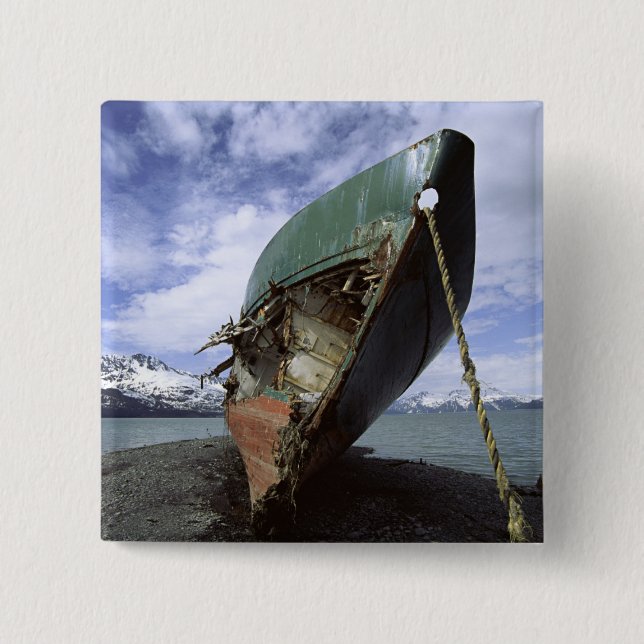Shipwreck On Shore 2 Inch Square Button (Front)