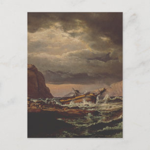 Shipwreck on the Norwegian Coast by Johan Dahl Postcard