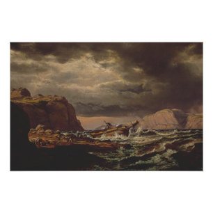 Shipwreck on the Norwegian Coast by Johan Dahl  Poster