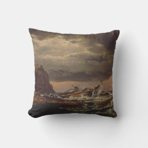 Shipwreck on the Norwegian Coast by Johan Dahl Throw Pillow