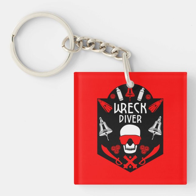 Shipwreck Scuba Divers  Keychain (Front)