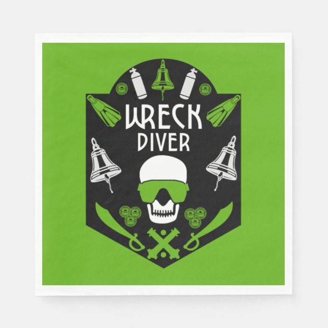 Shipwreck Sea Divers Napkin (Front)