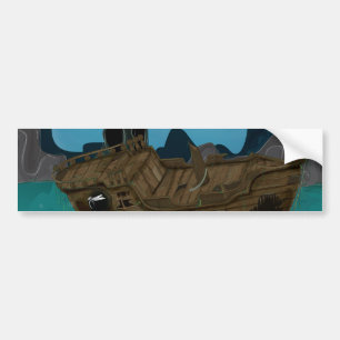 Shipwreck underwater bumper sticker