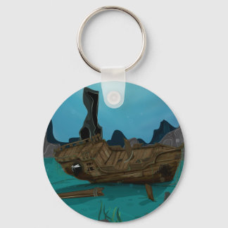 Shipwreck underwater keychain