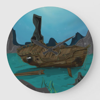 Shipwreck underwater large clock