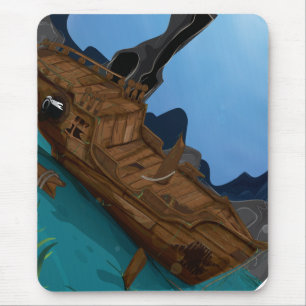 Shipwreck underwater mouse pad