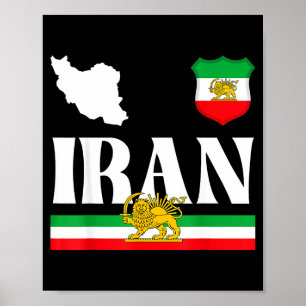 Shir o khorshid iran, lion and sun, persia poster