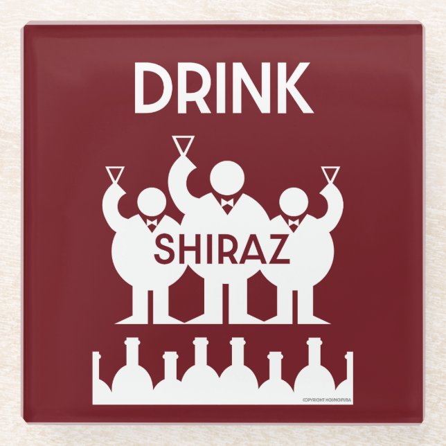 Shiraz Wine Drinkers Glass Coaster (Front)