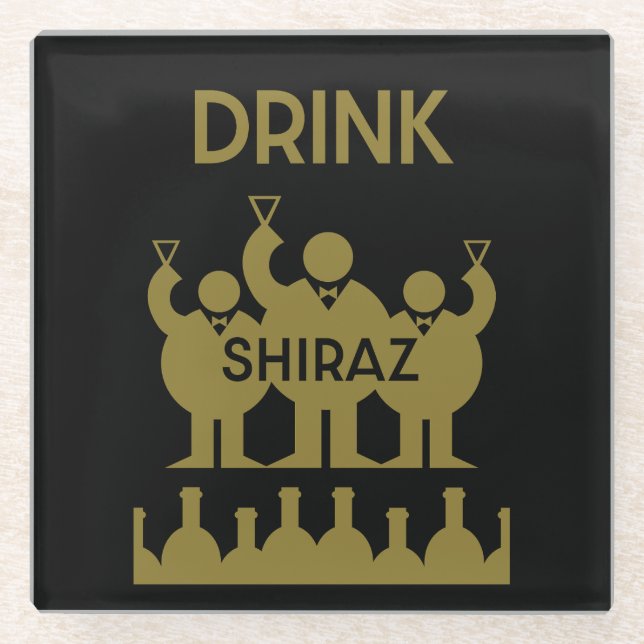 Shiraz Wine Drinkers Glass Coaster (Front)