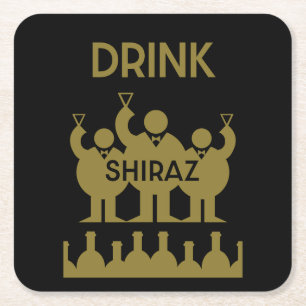 Shiraz Wine Drinkers Square Paper Coaster