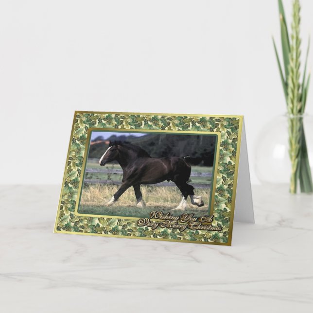 Shire Draught   Horse Blank Christmas Card (Front)