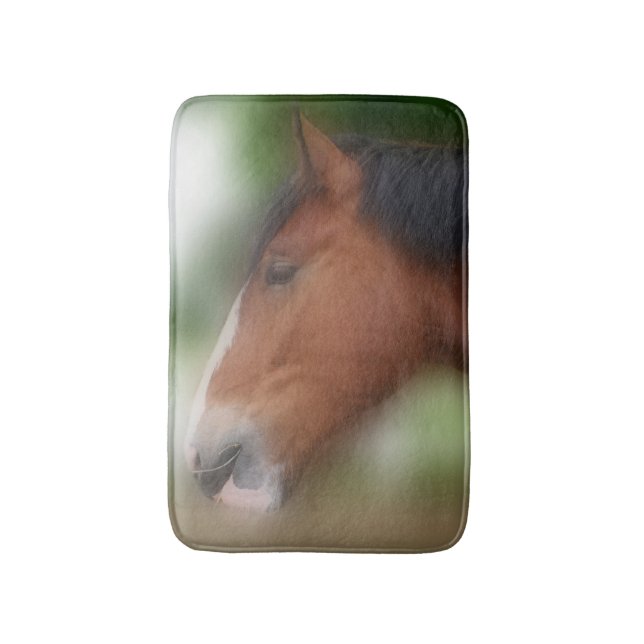 Shire Draught Horse Face Animal Bath Mat (Front Vertical)