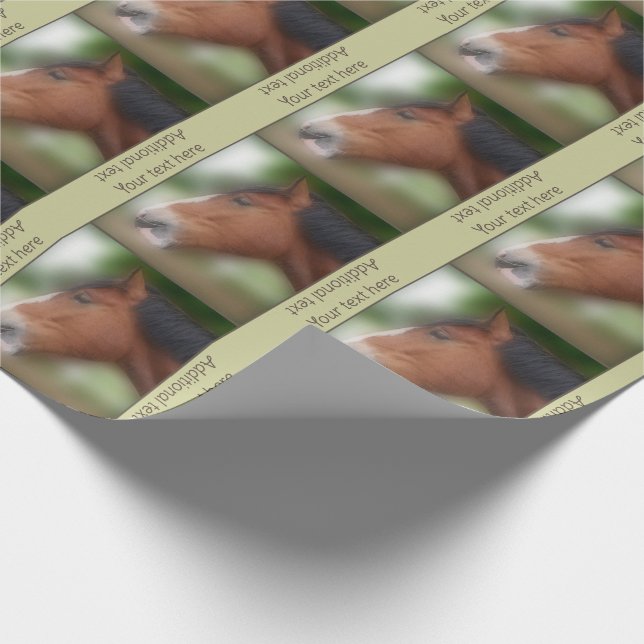 Shire Draught Horse Face Personalized Wrapping Paper (Corner)