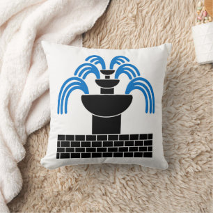 Shire of Fontaine dans Sable populace badge Throw Pillow
