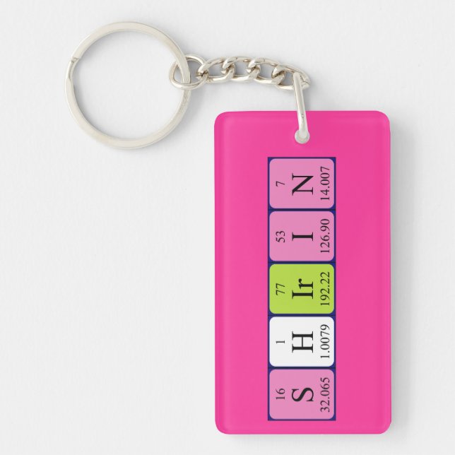 Shirin periodic table name keyring (Front)