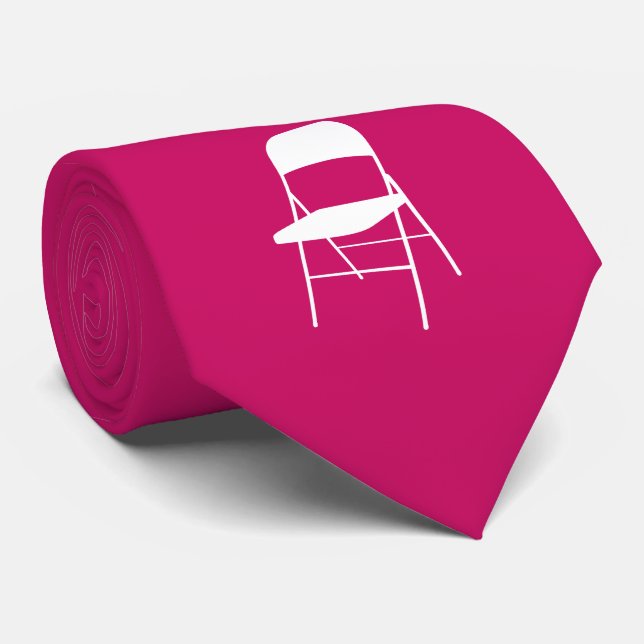 Shirley Chisholm Folding Chair Neck Tie | Hot Pink (Rolled)