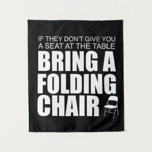 Shirley Chisholm Folding Chair Tapestry   Black